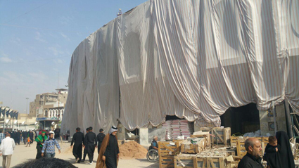 ساخت وساز شبانه روزی در حرم سیدالشهدا